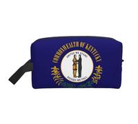 Kentucky State Flag Print Portable Travel Toiletry Storage Bag Large Capacity 600D Polyester Cosmetic Storage Bag