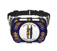 Kentucky State Flag Print Square Double Couche Fonctionnalité Sac banane Unisexe Sac à bandoulière Voyage Entraînement, noir, One Size