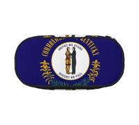 Kentucky State Flag Print With Zipper Compartments Stationery Pencil Bag Portable Cosmetic Storage Bag