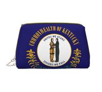 Kentucky State Flag Trousse de maquillage en cuir avec fermeture éclair, blanc, Taille unique