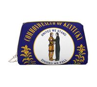 Kentucky State Flag Trousse de maquillage en cuir avec fermeture éclair pour divers articles, blanc, Taille unique