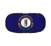Kentucky State Trousse à crayons avec imprimé drapeau de l'État du Kentucky - Fournitures de bureau - Unisexe - Accessoire adapté à toutes les, Noir/blanc, One Size, Mignon