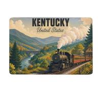 Kentucky Train Poster Tapis De Chambre 150 X 100 Cm, Doux Pour Nouvel An | Tapis doux à poils courts : convient aux petits espaces; avec impression par transfert thermique; pour chambre