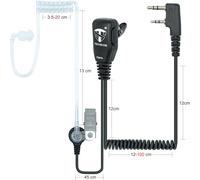 Kenwood 2 Pin Transparent Pneumatic Headset Microphone with Radio Transmitter Clip Compatible TI-F8 + TS-T9+ Midland G10,G11V,CT890,UV5RA BF-888S