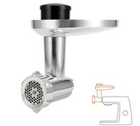 Kenwood - Accessoire Hachoir À Viande pour Robots Pâtissiers Chef Argent | Machine À Saucisses, 3 Disques de Hachage, 2 Adaptateurs À Saucisses, Conception en Métal, KAX950ME