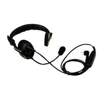 Kenwood Casque léger avec micro perche et PTT en ligne, noir