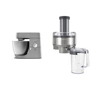 Kenwood Chef Elite Robot pâtissier, argenté Mélangeur + Mixeur + Hachoir 6.7 gris & AT641A Centrifugeuse Métal/Tamis Métal pour robot Chef et Major