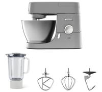 Kenwood Chef KVC3110S Robot De Cuisine,Bol en Acier Inoxydable 4.6 L, Système de Sécurité, Corps Métallique, Inclus Set patissier et Accessoires, 1000W, Argent