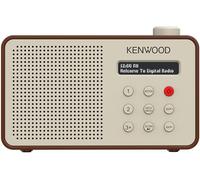 Kenwood CR-M25DAB Radio-réveil Dab+/FM avec ASA, Bluetooth 5.3, Dual Alarm, Sleep Timer, Batterie Li-ION, 30 préréglages, Jack 3,5 mm - Mocca