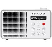 Kenwood CR-M25DAB Radio-réveil Dab+/FM avec ASA, Bluetooth 5.3, Dual Alarm, Sleep Timer, Batterie Li-ION, 30 préréglages, Jack 3,5 mm - Blanc