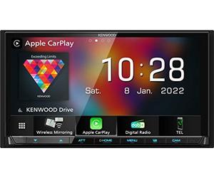 Kenwood DMX8021DABS Autoradio Multimedia, Wireless Apple Carplay, Wireless Android Auto, Ecran Tactile 17,7 cm, Tuner FM/AM/Dab+, Bluetooth Appels Mains Libres et Streaming Audio.