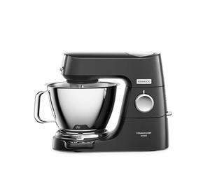 Kenwood KVC85.004.BK Titanium Chef Baker Robot pâtissier, 4 accessoires pour pétrir, fouetter et mélanger, bols de 5L et 3,5L, couvercle anti-éclaboussures