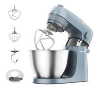Kenwood KZM35.000GY Go Collection Mixeur sur châssis Bleu tempête | Design compact, 6 vitesses, poignée de transport, batteur K, crochet pétrisseur, fouet, protection anti-éclaboussures