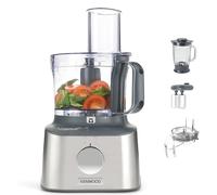 Kenwood Multipro Compact + FDM315SS Robot de cuisine compact, 2,1 l, balance intégrée, couteau en acier inoxydable, 4 disques de travail et 5 autres accessoires, boîtier en métal, 800 W, argenté