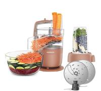 Kenwood MultiPro Compact - Processeur alimentaire avec Express Serve, lame en acier inoxydable, disques pour couper et râper, récipient de 600 ml, fonction Pulse, rouge argile (FDP23.380RD)