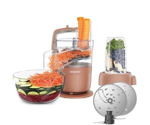 Kenwood MultiPro Compact - Processeur alimentaire avec Express Serve, lame en acier inoxydable, disques pour couper et râper, récipient de 600 ml, fonction Pulse, rouge argile (FDP23.380RD)