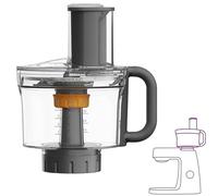 Kenwood MultiPro Food Processor KAH65.000PL, accessoire pétrisseuse, 5 disques de coupe avec disque réglable pour trancher, système ExpressDice, capacité 1,2 L, sac porte-accessoires, argent