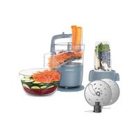 Kenwood MultiPro Compact - Processeur alimentaire avec Express Serve, lame en acier inoxydable, disques pour couper et râper, récipient de 600 ml, fonction Pulse, bleu tempête (FDP23.380GY)