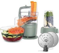 Kenwood MultiPro Compact Processeur alimentaire avec Express Serve, lame en acier inoxydable, disques pour couper et râper, récipient de 600 ml, fonction Pulse, vert eucalyptus (FDP23.380GR)