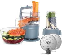 Kenwood MultiPro Compact - Processeur alimentaire avec Express Serve, lame en acier inoxydable, disques pour couper et râper, récipient de 600 ml, fonction Pulse, bleu tempête (FDP23.380GY)