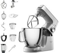 Kenwood Titanium Chef Baker XL KVL85.224SI, Robot Pâtissier avec Balance Intégrée, Bol en Acier Inoxydable 5L et 7L, Robot de Cuisine avec Fouet, Pétrin, Mélangeur, Blender, Hachoir, 1200W, Argent