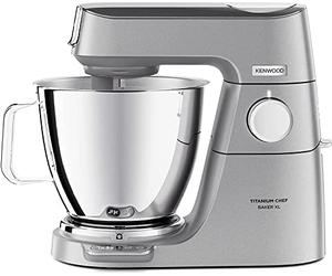 Kenwood Titanium Chef Baker XL - Robot Pâtissier 1200W Bols 7L + 5L Argent | Balance Intégrée, Tête LightLift, Robot Culinaire, Blender, Bols Inox, Batteur K, Crochet Pétrisseur, Fouet, KVL85.424SI