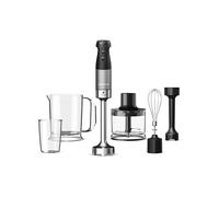 Kenwood Triblade XL Pro HBM80.322BK Mixeur plongeant 1200 W, vitesses variables, pied de purée, fouet, embout émulsifiant, hachoir 500 ml, gobelet de 700 et 250 ml, pièces lavables au lave-vaisselle