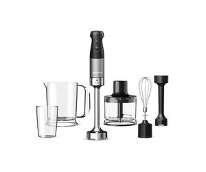 Kenwood Triblade XL Pro HBM80.322BK Mixeur plongeant 1200 W, vitesses variables, pied de purée, fouet, embout émulsifiant, hachoir 500 ml, gobelet de 700 et 250 ml, pièces lavables au lave-vaisselle