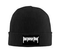 kenwozi Custom Justin Bieber Purpose Tour Classique Logo Bonnet d'hiver Unisexe Chaud Casquette Noir, Noir , Taille unique