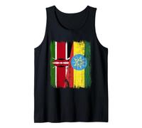 Kenya Ethiopie Demi-drapeau Kenya Racines éthiopiennes Débardeur
