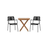 Kenya set de jardin table, 2 chaises naturel,noir.