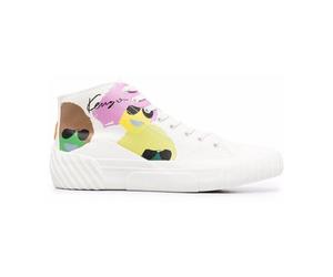 Kenzo - Baskets Montantes Élégantes - Femme - Chaussures - Blanc - Taille: 40 EU