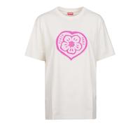 Kenzo - Boke Heart Loose T-shirt - Femme - Tops - Beige - Taille: 36 FR