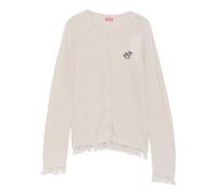 Kenzo - Cardigan à logo brodé et franges - Femme - Pulls - Blanc - Taille: 40 FR