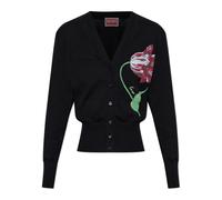 Kenzo - Cardigan à motif floral - Femme - Pulls - Noir - Taille: 38 FR