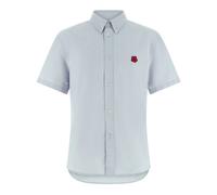 Kenzo - Chemise Brodée Fleur Boke - Homme - Chemises - Bleu - Taille: L