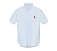 Kenzo - Chemise Brodée Fleur Boke - Homme - Chemises - Bleu - Taille: L