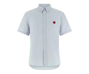Kenzo - Chemise Brodée Fleur Boke - Homme - Chemises - Bleu - Taille: M
