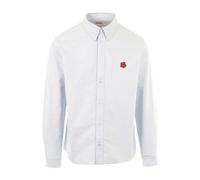 Kenzo - Chemise Casual avec Broderie Fleur Boke - Homme - Chemises - Bleu - Taille: L