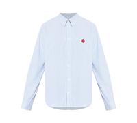 Kenzo - Chemise Casual Brodée Boke Flower - Homme - Chemises - Bleu - Taille: XL