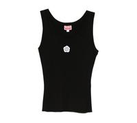 Kenzo - Chemise Noire Brodée de Fleurs - Femme - Tops - Noir - Taille: 36 FR