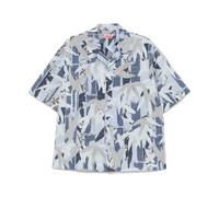 Kenzo - Chiku-Rin Camo Hawaiian Chemise à Manches Courtes - Homme - Chemises - Bleu - Taille: L