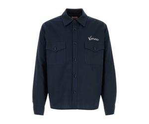 Kenzo - Overshirt Varsity Brodé - Homme - Chemises - Bleu - Taille: S