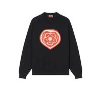 Kenzo - Pull Ras du Cou avec Écusson Fleur Brodé - Homme - Pulls - Noir - Taille: XL