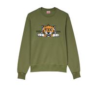 Kenzo - SweaT-shirt Tigre Heureux Brodé Vert - Homme - Sweatshirts et sweats à capuche - Vert - Taille: M