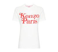 Kenzo - T-shirt en coton à logo imprimé - Femme - Tops - Blanc - Taille: 38 FR