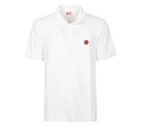 Kenzo - T-shirt Polo Blanc avec Rose Brodée - Homme - Tops - Blanc - Taille: M