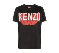 Kenzo - T-shirt ras du cou avec logo imprimé - Femme - Tops - Noir - Taille: 36 FR