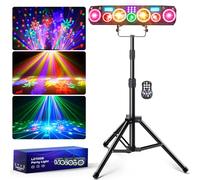 KeoBin Jeu de Lumière DJ Tout-en-Un Trépied 155cm, Flocons Rotatifs RGB UV