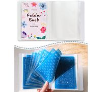 KEOKER Classeur avec pochettes en plastique, 40 pochettes en plastique, livre de présentation avec protège-feuilles pour Keoker sérigraphie, pochoir pour argile polymère.